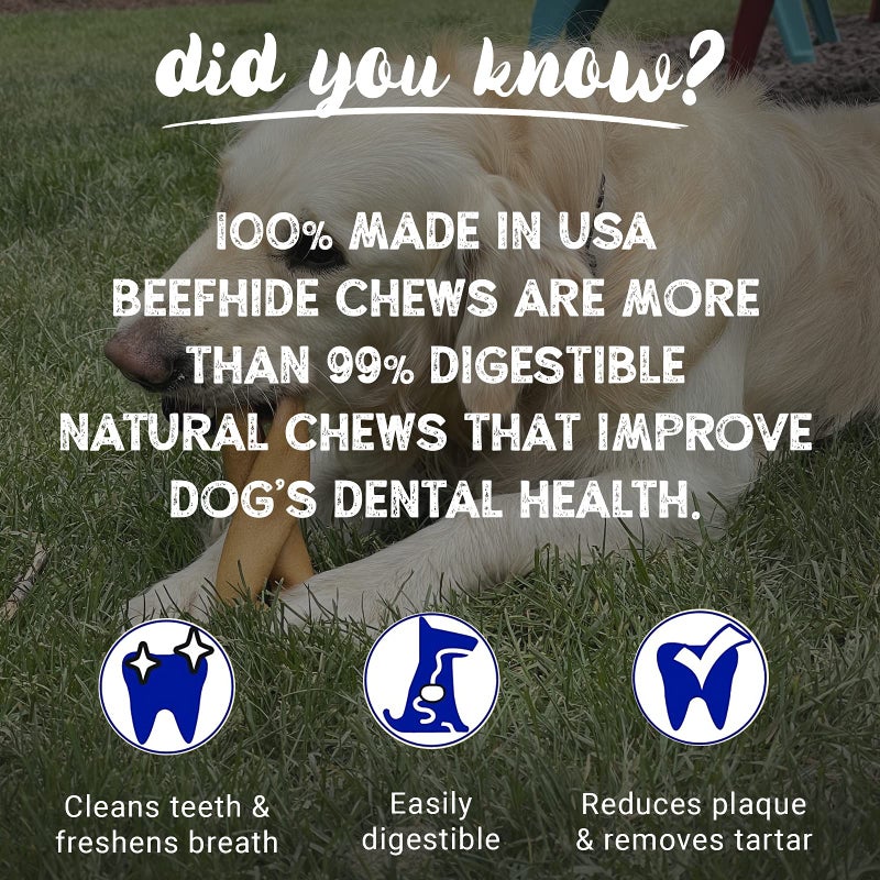 Pet Factory 100% Made in USA Beefhide 7" Braided Sticks Dog Chew Treats - Natural Flavor, 6 Count/1 Pack - Image 2